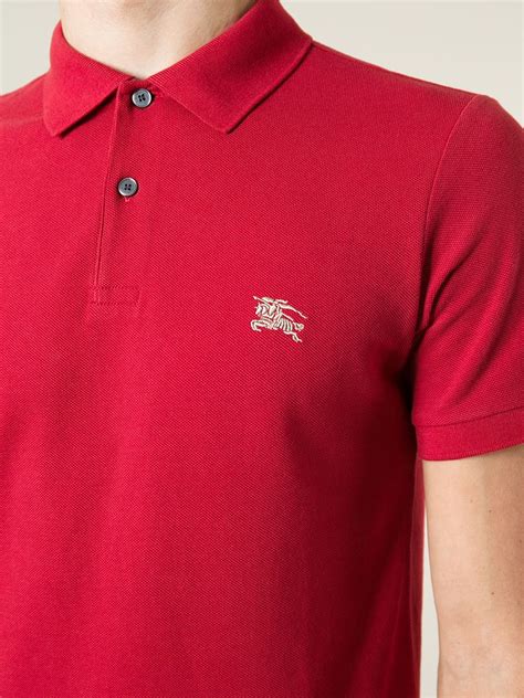 polo burberry logo rosso|burberry polo shirt outlet.